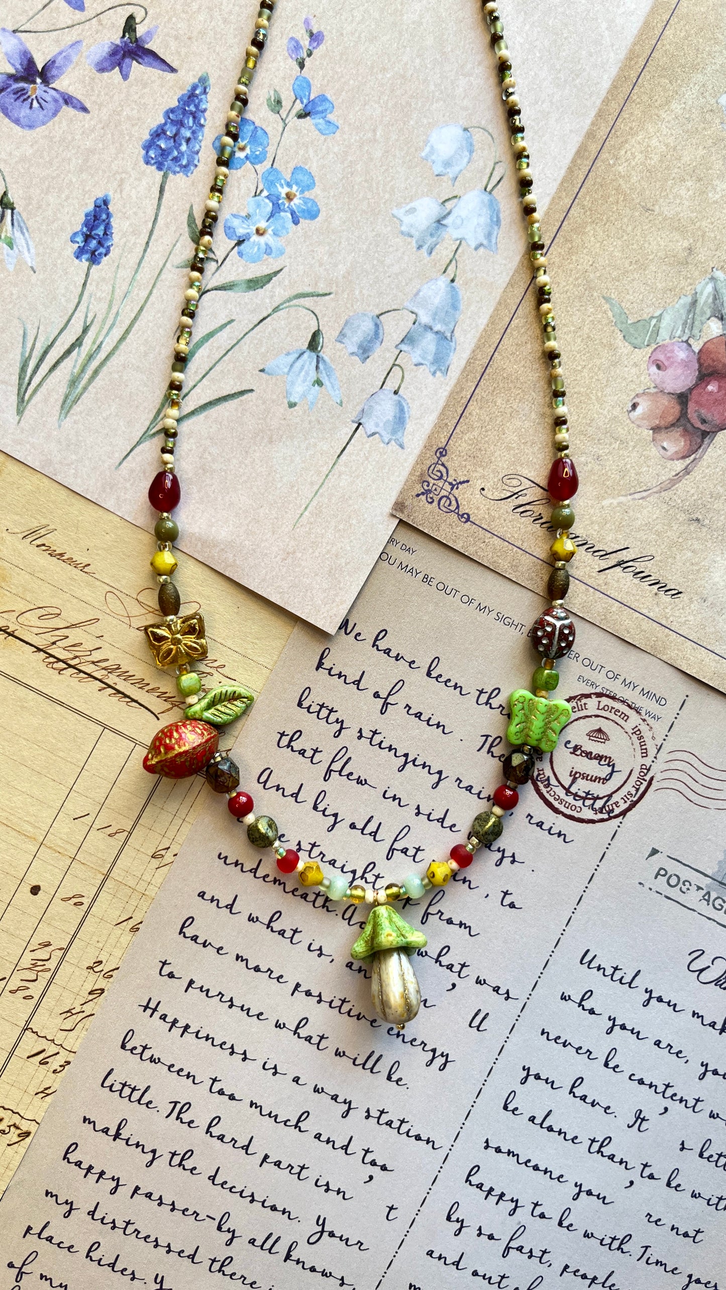 Handmade Necklace|Mushroom Forest
