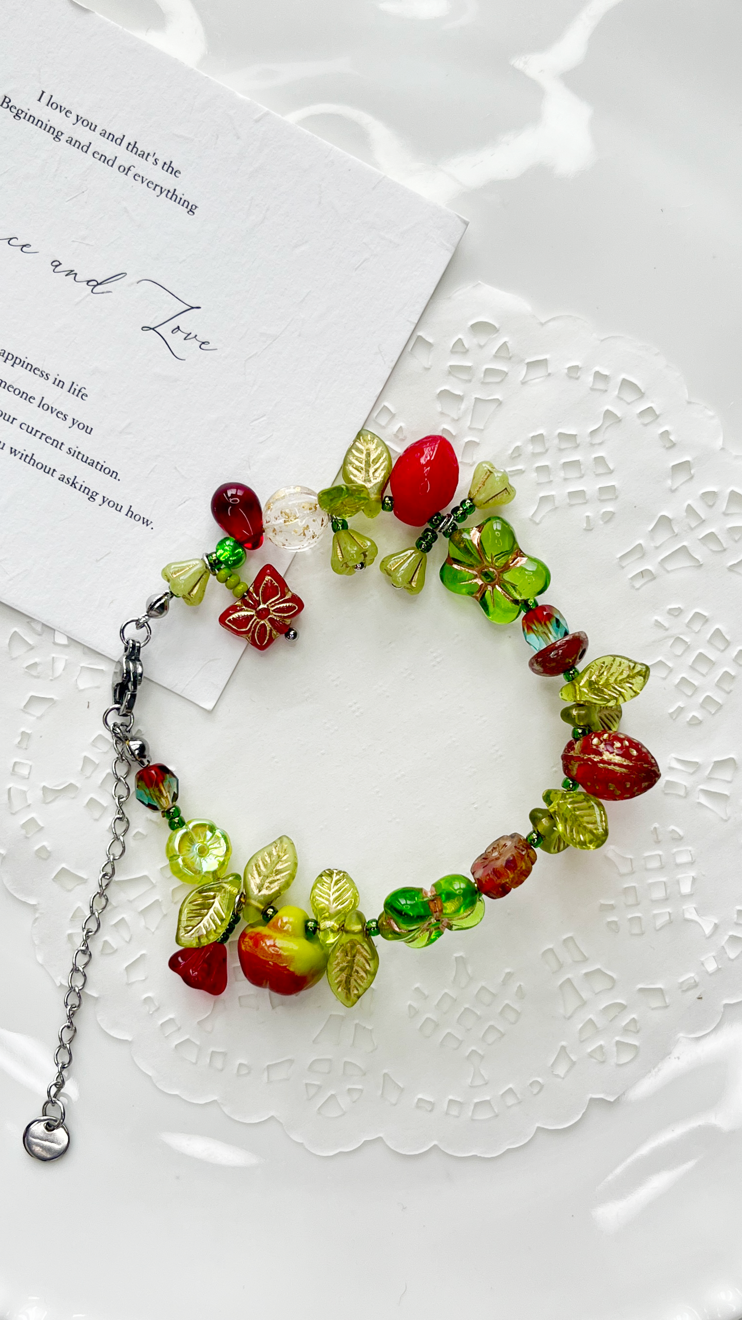 Handmade Bracelet｜Ruby Berry Vine